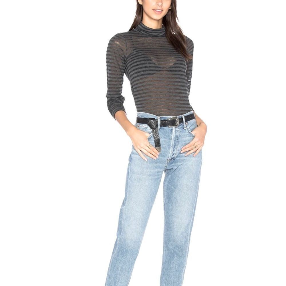 Agolde High Rise Slim Organic Cotton Jeans with Raw Cut Hem Size 26 - Picture 1 of 14